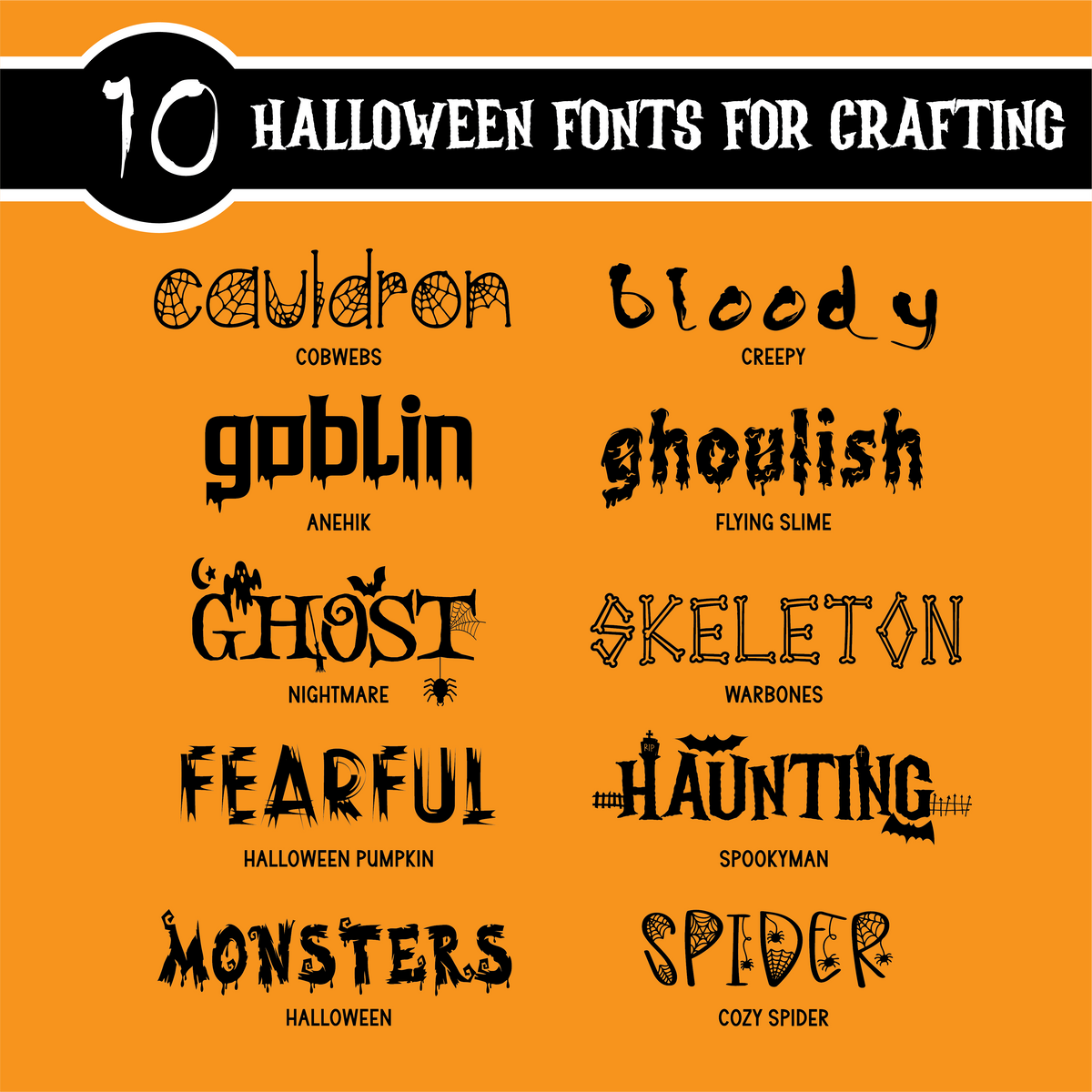 10 Halloween Fonts Kitaleigh LLC