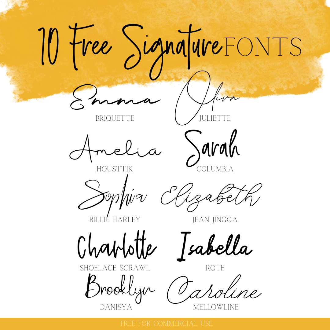 Free Signature Fonts