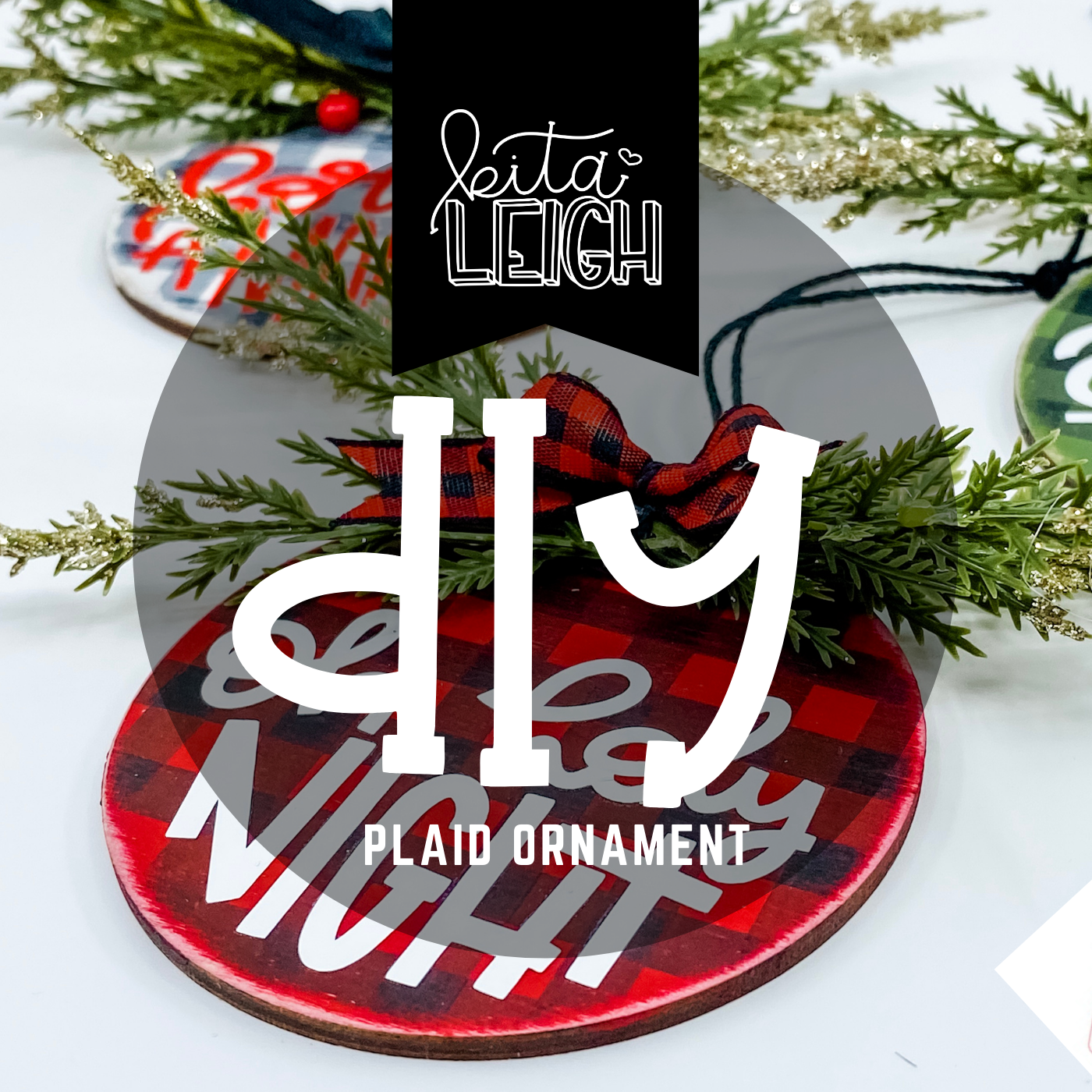 DIY Painted Buffalo Plaid Ornaments