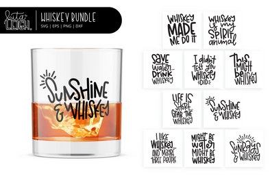 Whiskey Drinking Bundle | Hand Lettered Cut Files