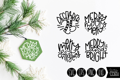 Christmas Hand Lettered Hexies 2