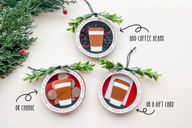 In Case of Emergency Break Glass | Coffee Christmas Ornament SVG
