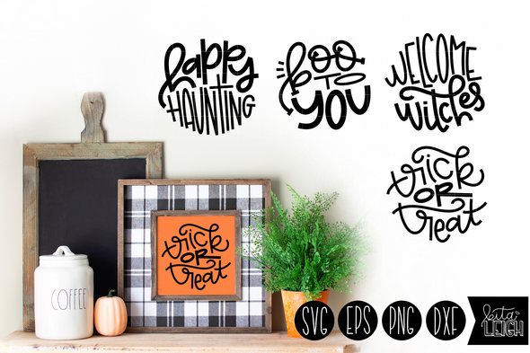 Halloween Hand Lettered Rounds Set 1