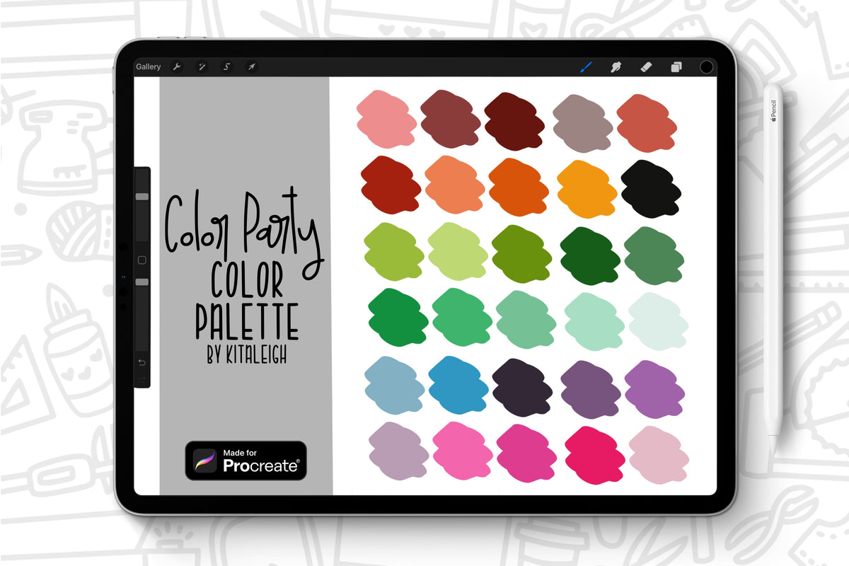 Color Party Procreate Color Palette Swatch – Kitaleigh LLC