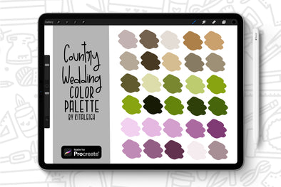Country Wedding Procreate Color Palette Swatch