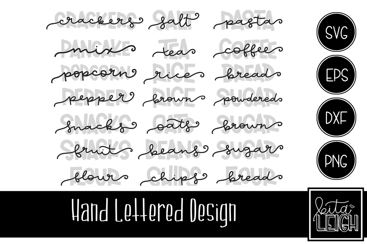Stacked Pantry Labels SVG for Vinyl Cutting Machines Set – Kitaleigh LLC
