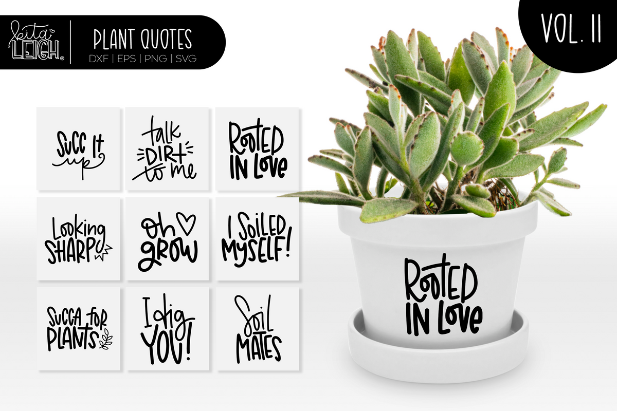 inspirational succulent plants quotes Hand Lettered Plant Quotes Vol 11 – Kitaleigh LLC
