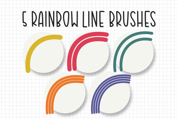 56 Brushes Rainbow Procreate Brush Bundle