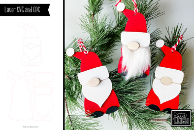 Laser Gnome Christmas Ornament SVG