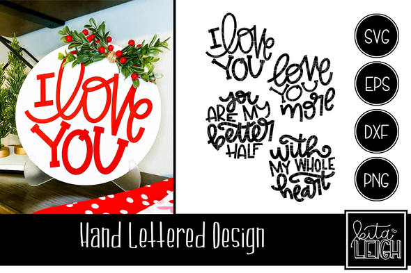 Hand Lettered  Valentine's Day Rounds Set 3