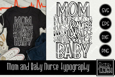 Mom and Baby Nurse Typography