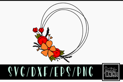 Floral Wreath SVG Cut File and PNG Sublimation File