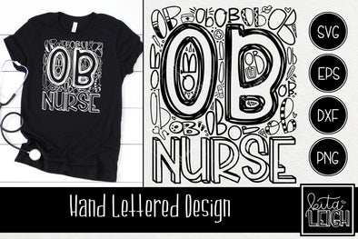 OB Nurse Typography SVG