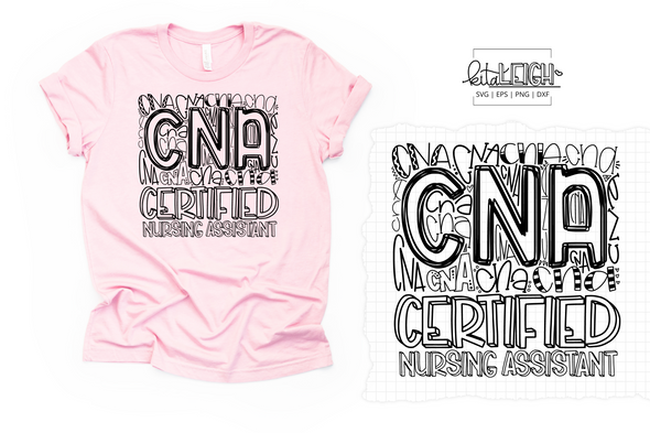 Certified Nursing Assistant CNA Typography SVG