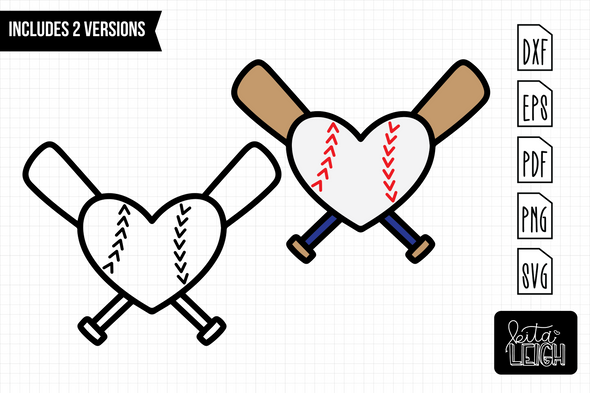 Crossed Bats Baseball | Cut File