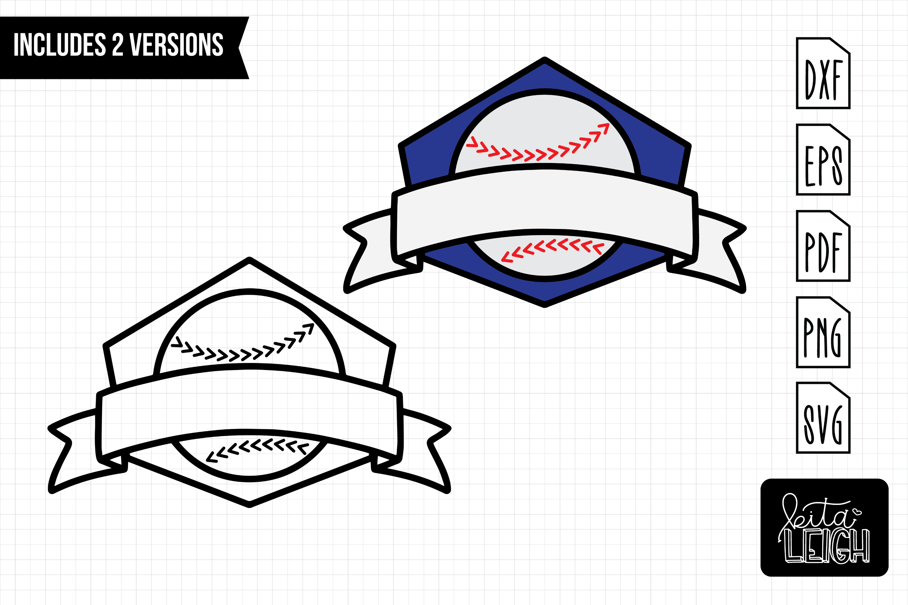 Baseball Ribbon Lettering Baseball Ribbon | Cut File – Kitaleigh LLC