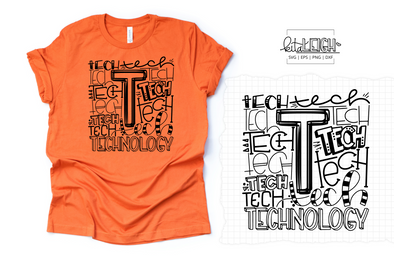 Tech Technology Typography SVG