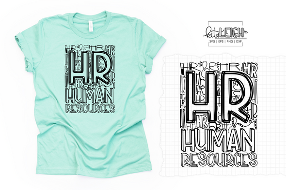 HR Human Resources  Typography SVG