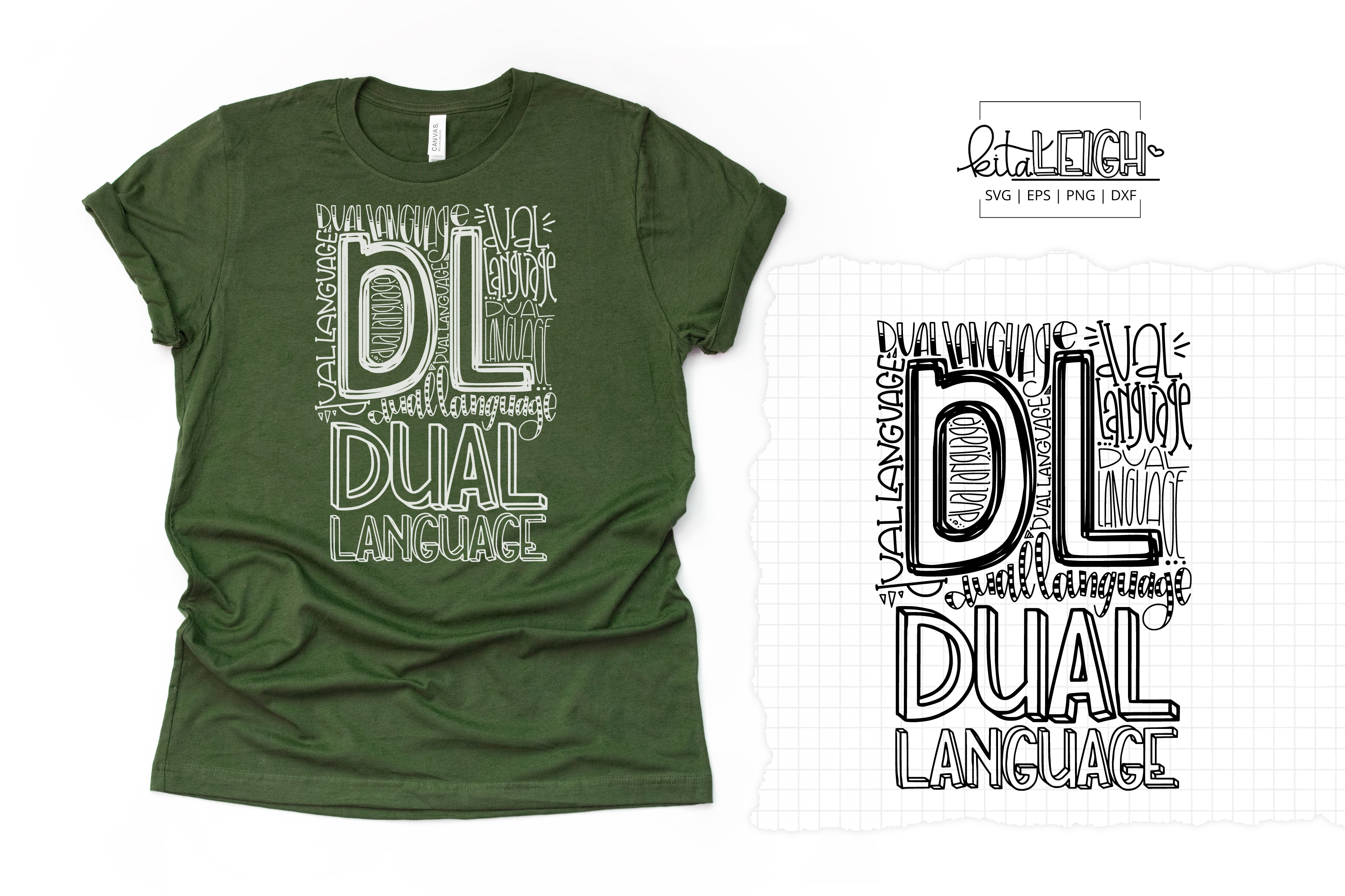 Dual Language Typography SVG – Kitaleigh LLC