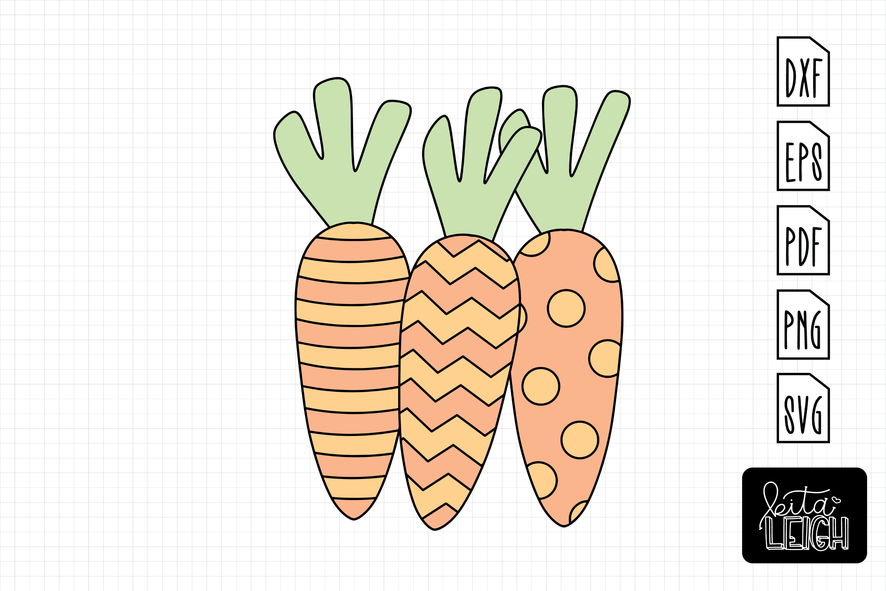 Easter Pattern Carrots | Cut File
