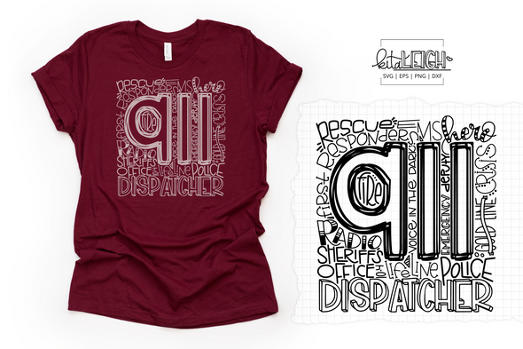 911 Dispatch Typography SVG