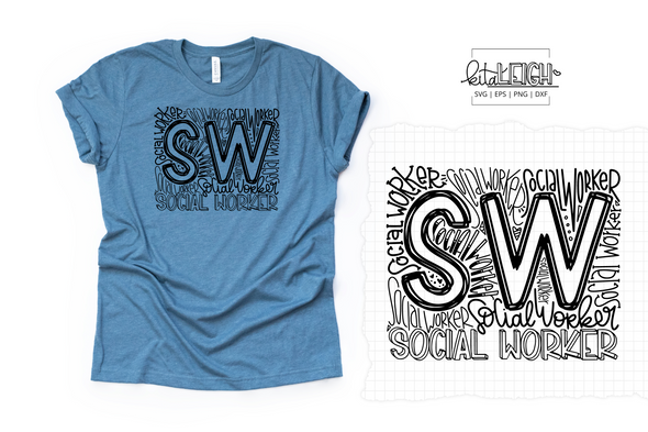 Social Worker Typography SVG
