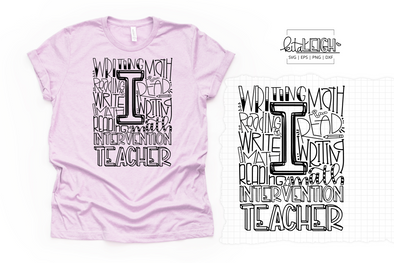 Intervention Teacher Math Reading Writing Typography
