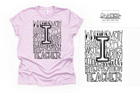 Intervention Teacher Math Reading Writing Typography