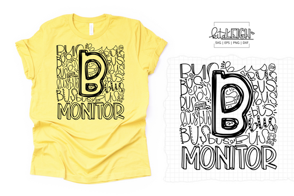 Bus Monitor Typography SVG