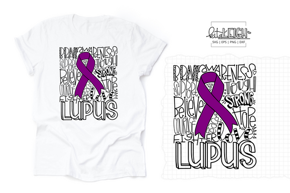 Lupus Awareness Typography SVG