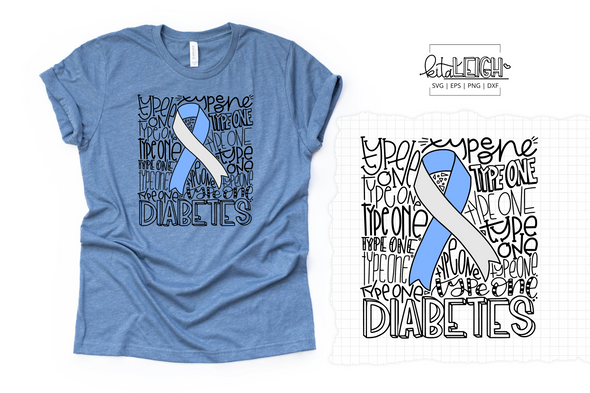 Type 1 Diabetes Typography SVG