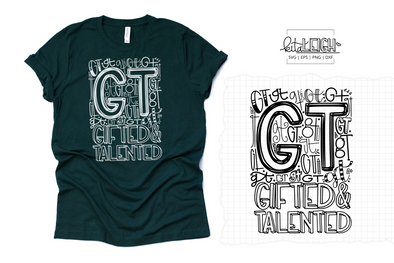 Gifted and Talented GT Typography SVG