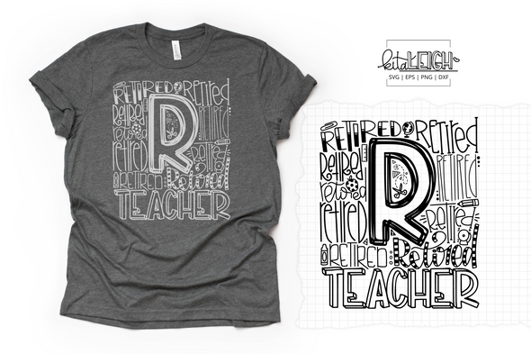 Retired Teacher Typography