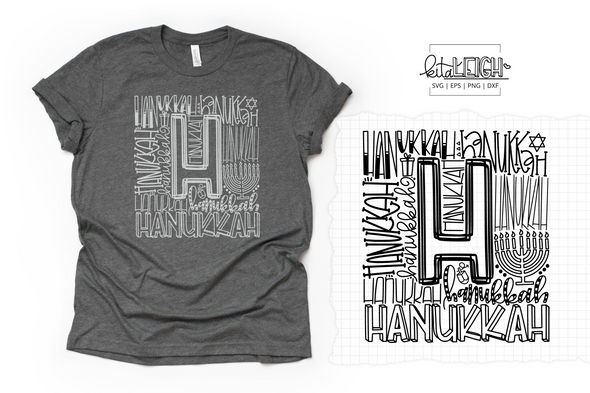 Hanukkah Typography SVG
