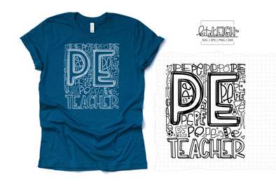 PE Teacher Typography SVG