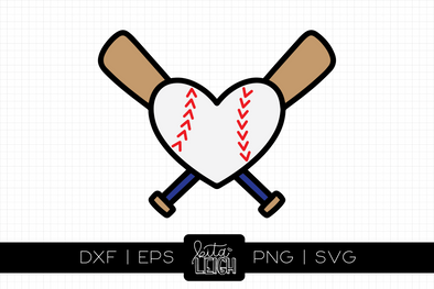 Crossed Bats Baseball | Cut File