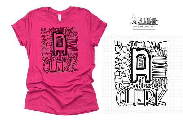 Attendance Clerk Typography SVG
