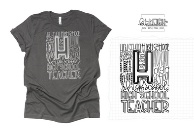 High School Teacher Typography SVG