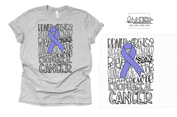 Esophageal Cancer Awareness Typography