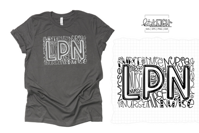 LPN Nurse Typography SVG