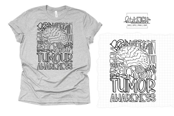 Brain Tumor Awareness Typography