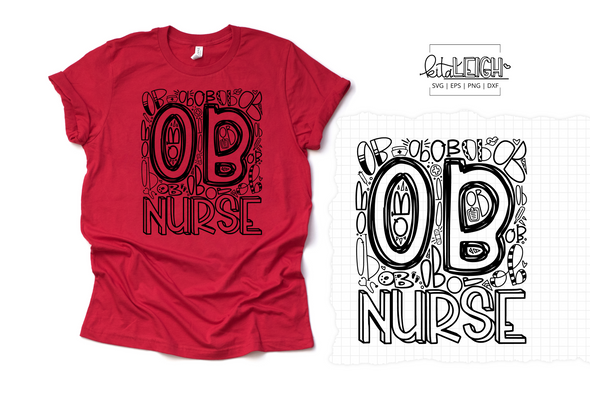 OB Nurse Typography SVG