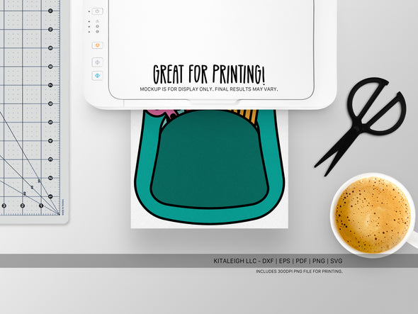 Backpack with School Supplies SVG | Cute Monoline Teacher Design