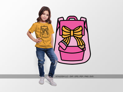 Backpack with Pencil Bow SVG | Cute School Supplies SVG