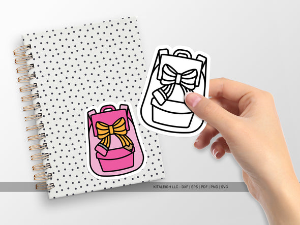 Backpack with Pencil Bow SVG | Cute School Supplies SVG