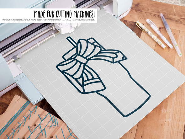 Tumbler with Pencil Bow SVG | Teacher Gift & School Craft Design