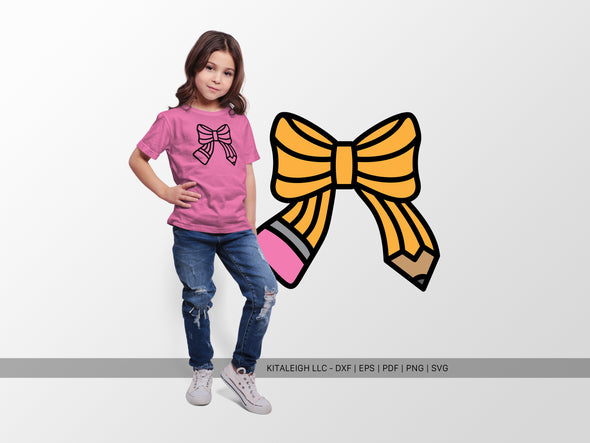 Pencil Bow SVG | Cute School Supply SVG for Crafts