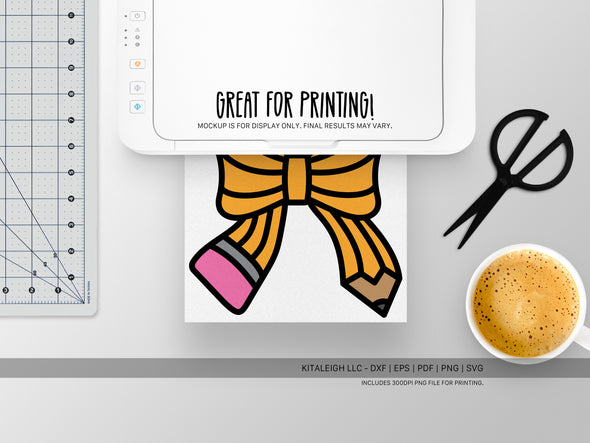 Pencil Bow SVG | Cute School Supply SVG for Crafts