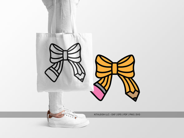 Pencil Bow SVG | Cute School Supply SVG for Crafts