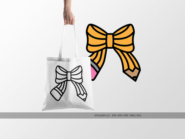 Pencil Bow SVG | Cute School Supply SVG for Crafts